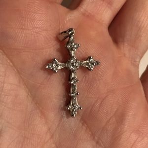 Diamond Cross set in Silver